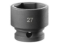 Facom NSS.27A 6-Point Stubby Impact Socket 1/2in Drive 27mm FCMNSS27A