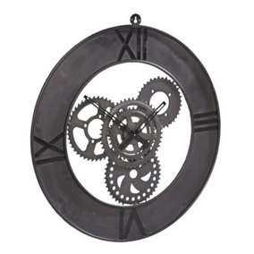 Factory Large Clock - Metal - L60 x W60 x H2 cm