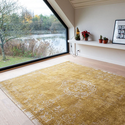 Fading World Medallion 9145 Spring Moss Ochre Rug by Louis De Poortere ...