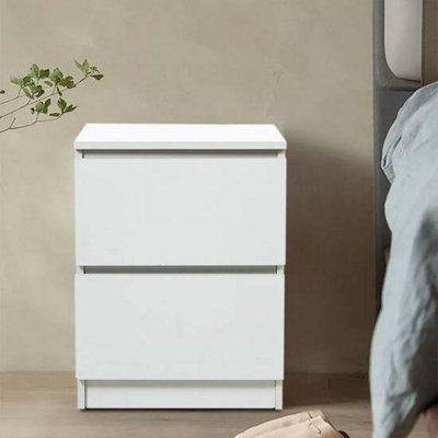 Fairfield Minimalist Large Chest of Drawers 2 Draw In Matt White
