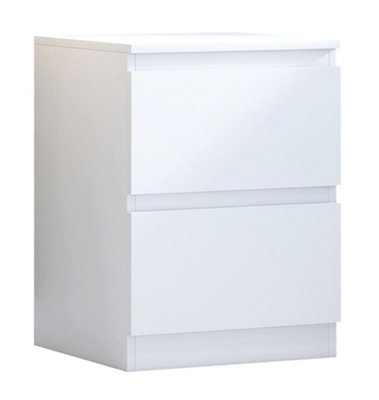 Fairfield Minimalist Large Chest of Drawers 2 Draw In Matt White