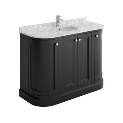 Fairmont Curved Black Floor Standing Vanity Unit (W)1200mm