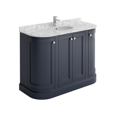 Fairmont Curved Midnight Grey Floor Standing Vanity Unit (W)1200mm