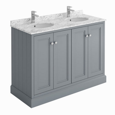 Fairmont Light Grey Square Floor Standing Vanity Unit (W)1200mm