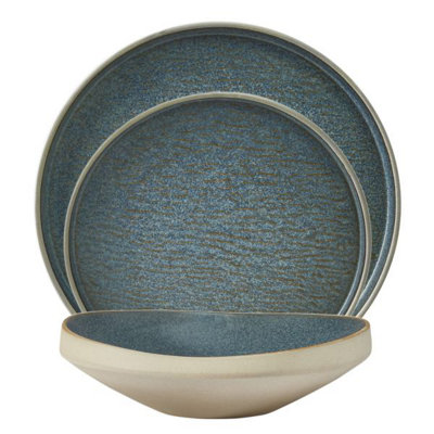 Fairmont & Main Raw Ocean Blue 12 Piece Dinner Set