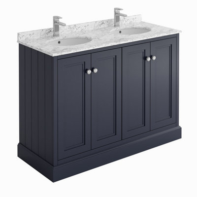 Fairmont Midnight Grey Square Floor Standing Vanity Unit (W)1200mm