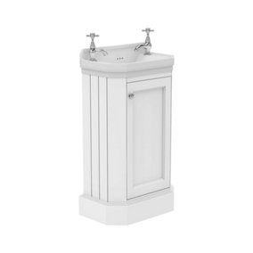Fairmont Traditional Cloakroom Bathroom Vanity Unit with Basin - White (H)86cm (W)51cm