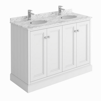 Fairmont White Square Floor Standing Vanity Unit (W)1200mm