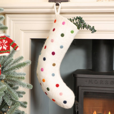 Fairtrade Polka Dot Xmas Gift Decoration Christmas Stocking Price Comparisons | Compare The Build