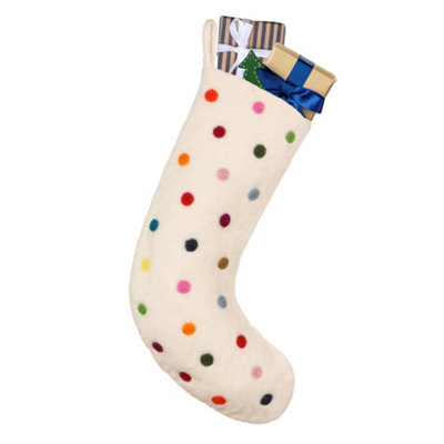 Fairtrade Polka Dot Xmas Gift Decoration Christmas Stocking