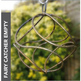 Fairy Catcher Empty Brown - Ready to Rust Hanging Ornament - Solid Steel - L27.9 x W27.9 x H27 cm