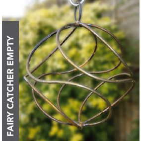Fairy Catcher Empty - Ready to Rust Hanging Ornament - Solid Steel - L27.9 x W27.9 x H27 cm - Bare Metal/Ready to Rust