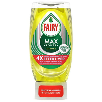 Fairy Dishwasher Washing Up Liquid Max Power Lemon 370ml Pack of 3