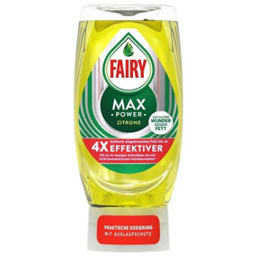 Fairy Dishwasher Washing Up Liquid Max Power Lemon 370ml
