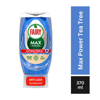 Fairy Max Power Tea Tree Antibacterial Washing Up Liquid 370ml - Pack of 6