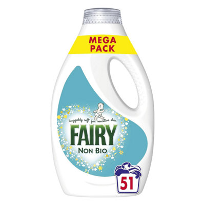 Fairy Non Bio Fabric Clothes Laundry Liquid Detergent 51 Washes 1.78L (Pack Of 3)
