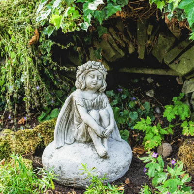 Fairy on a Rock Garden Ornament