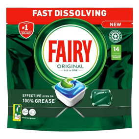 Fairy Original All In One Dishwasher Tablets, 14 Capsules