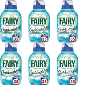 Fairy Outdoorable Non-Bio Fabric Conditioner, 35 Wash, 490ml (Pack of 6)