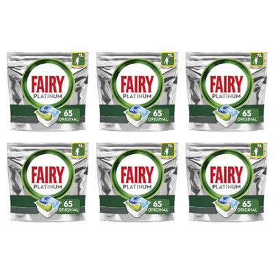 Fairy Platinum All-In-One Dishwasher Tablets , Original, 65 Tablets  (Pack of 6)