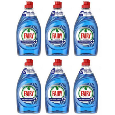 Fairy Platinum Antibacterial Eucalyptus Washing Up Liquid, 383 ml x 6