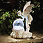 Fairy Solar Light - Magical Fairy Garden Ornament with Colour Changing LED Light Up Orb - Measures 26 x 17.5 x 14cm