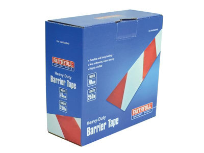 Faithfull 002570250RWTB Heavy-Duty Barrier Tape Red & White 70mm x 250m FAITAPEBARHD - 3