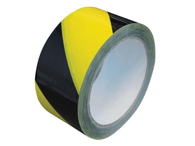 Faithfull 06525033HAZ-BY Laminated Self-Adhesive Hazard Tape Black/Yellow 50mm x 33m FAITAPEBYLAM