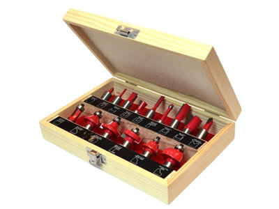 Faithfull  1/2in TCT Router Bit Set, 15 Piece FAIRBS15