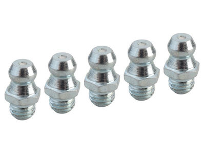 Faithfull 1/4 Inch UNF Straight Grease Nipples - Pack of 5 for Durable Performance