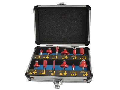 Faithfull 1/4in TCT Router Bit Set, 12 Piece FAIRBS12