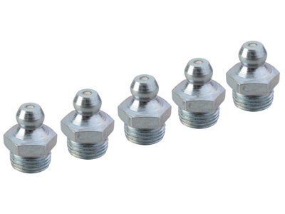 Faithfull 1/8 Inch BSP Straight Grease Nipples - Pack of 5 for Ultimate Durability