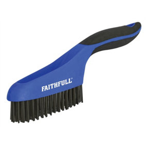 Faithfull 1686 Scratch Brush Soft Grip 4 x 16 Row Steel FAISB164S