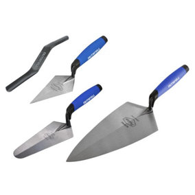 Faithfull 4 Piece Trowel Set Brick Pointing Soft Grip Handle FAIPTFSET4