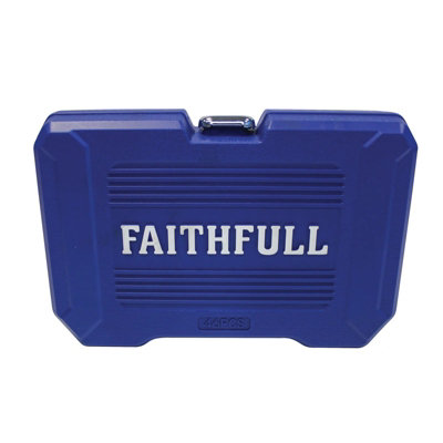 Faithfull 46-Piece Metric Socket Set with Ratchet and Accessories