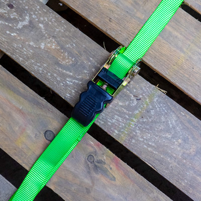 Faithfull 5m x 25mm Ratchet Tie Down Straps Set of 4 Weatherproof - 4