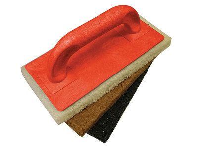 Faithfull 63030340 Scouring Pad Holder + Fine Medium & Coarse Pads FAITLSCOUR3