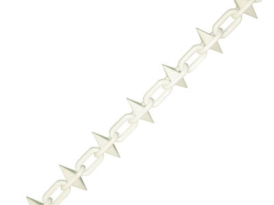 Faithfull 6mm x 12.5m White Plastic Chain with Spikes for Indoor and Outdoor Use