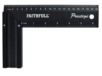 Faithfull 718L20 Prestige Try Square Black Aluminium 200mm (8in) FAICS8CNC