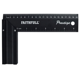 Faithfull 718L20 Prestige Try Square Black Aluminium 200mm (8in) FAICS8CNC