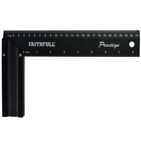 Faithfull 718L25 Prestige Try Square Black Aluminium 250mm (10in) FAICS10CNC