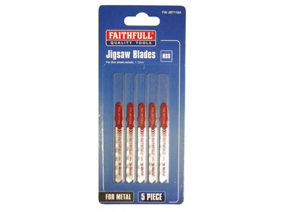 Faithfull  8009-HSS Metal Cutting Jigsaw Blades Pack of 5 T118A FAIJBT118A