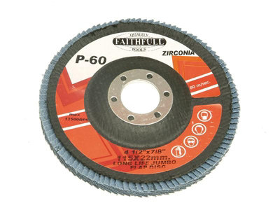 Lot De 3 Disques à Lamelles Zirconium Faithfull – 115x22mm, Grain 40, Jumbo Rabat