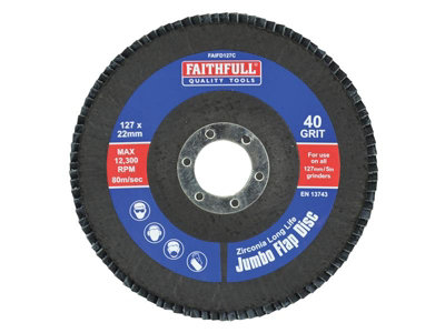 Faithfull  Abrasive Jumbo Flap Disc 127mm Fine FAIFD127F