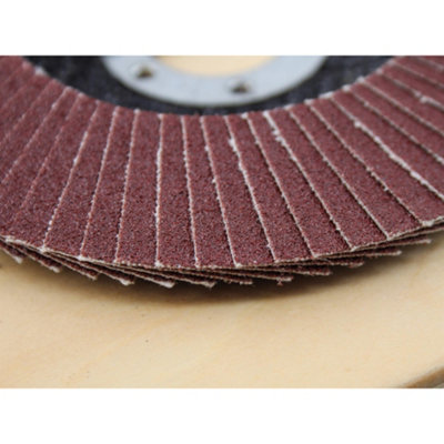Faithfull Aluminium Oxide Flap Discs Multi Colour (115 x 22mm 120 Grit)