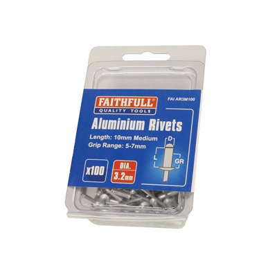 Faithfull Aluminium Rivets Multi Colour (3mm Medium (Pack of 100))
