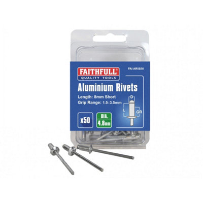 Faithfull Aluminium Rivets Multi Colour (5mm Short Pack 50)