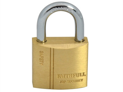 Faithfull BC0430 Brass Padlock 30mm 3 Keys FAIPLB30