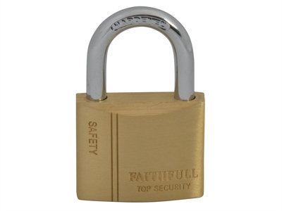 Faithfull BC0440 Brass Padlock 40mm 3 Keys FAIPLB40