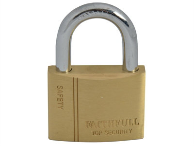 Faithfull BC0450 Brass Padlock 50mm 3 Keys FAIPLB50